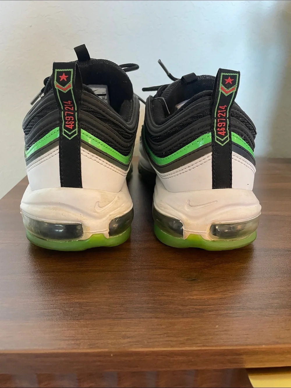 Nike Air Max 97, Black, White, Green & Red Air Max Style Sneakers